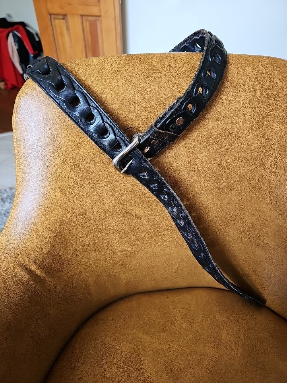 Boho/Biker Black Men's Leather Braided Belt Strap